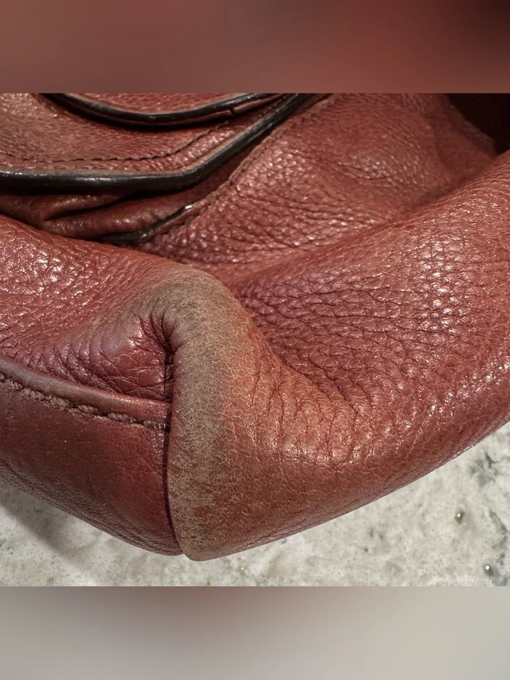Vintage UGG Large Burguundy/ Mahogany  Leather Bag Rare Unique Design
